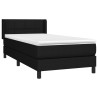 Sommier à lattes de lit avec matelas Noir 100x200 cm Tissu 