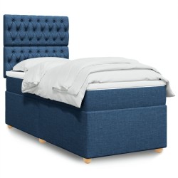 Sommier à lattes de lit avec matelas Bleu 80x200 cm Tissu 