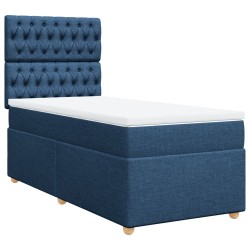 Sommier à lattes de lit avec matelas Bleu 80x200 cm Tissu 