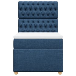 Sommier à lattes de lit avec matelas Bleu 80x200 cm Tissu 