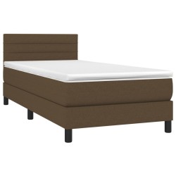 Sommier à lattes de lit avec matelas Marron foncé 80x200 cm 