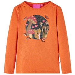 T-shirt enfants à manches longues orange brûlé 140 