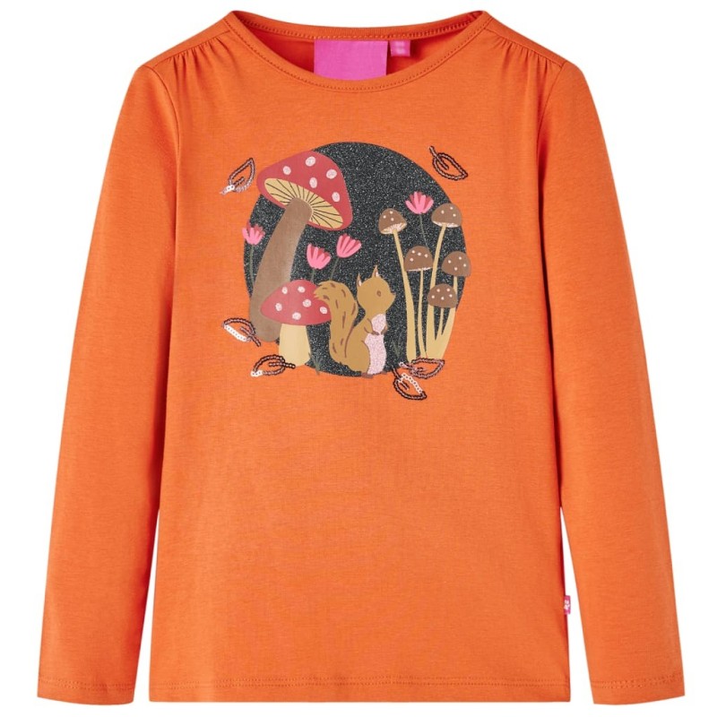 T-shirt enfants à manches longues orange brûlé 140 