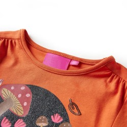 T-shirt enfants à manches longues orange brûlé 140 