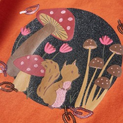 T-shirt enfants à manches longues orange brûlé 140 