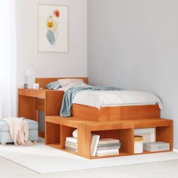 Cadre de lit sans matelas cire marron 80x200 cm bois pin massif 