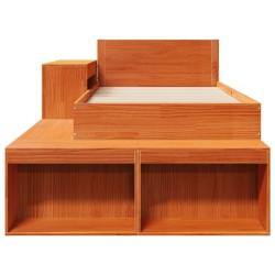 Cadre de lit sans matelas cire marron 80x200 cm bois pin massif 