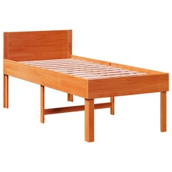 Cadre de lit sans matelas cire marron 80x200 cm bois pin massif 