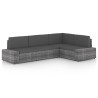 Salon de jardin 4 pcs avec coussins Gris Résine tressée 