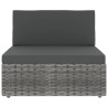 Salon de jardin 4 pcs avec coussins Gris Résine tressée 
