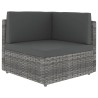 Salon de jardin 4 pcs avec coussins Gris Résine tressée 