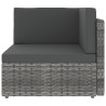 Salon de jardin 4 pcs avec coussins Gris Résine tressée 