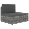 Salon de jardin 4 pcs avec coussins Gris Résine tressée 
