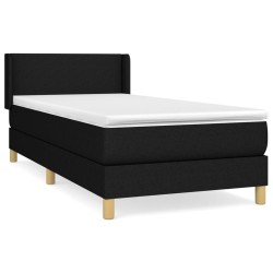 Sommier à lattes de lit avec matelas Noir 100x200 cm Tissu 