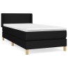Sommier à lattes de lit avec matelas Noir 100x200 cm Tissu 