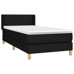 Sommier à lattes de lit avec matelas Noir 100x200 cm Tissu 