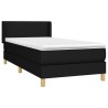 Sommier à lattes de lit avec matelas Noir 100x200 cm Tissu 