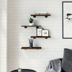 Étagères murales 4 pcs chêne marron 40x20x1,5cm bois ingénierie 