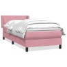 Sommier à lattes de lit avec matelas rose 100x210 cm velours 