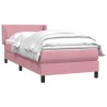 Sommier à lattes de lit avec matelas rose 100x210 cm velours 