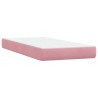 Sommier à lattes de lit avec matelas rose 100x210 cm velours 