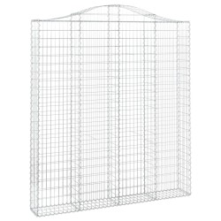 Paniers à gabions arqués 2 pcs 200x30x220/240 cm fer galvanisé 