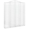 Paniers à gabions arqués 2 pcs 200x30x220/240 cm fer galvanisé 