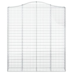 Paniers à gabions arqués 2 pcs 200x30x220/240 cm fer galvanisé 