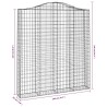 Paniers à gabions arqués 2 pcs 200x30x220/240 cm fer galvanisé 