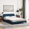 Lit avec matelas bleu 120x200 cm tissu 