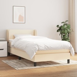 Sommier à lattes de lit avec matelas Crème 90x200 cm Tissu 