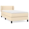 Sommier à lattes de lit avec matelas Crème 90x200 cm Tissu 