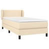 Sommier à lattes de lit avec matelas Crème 90x200 cm Tissu 