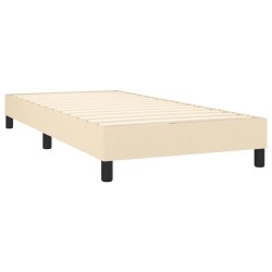 Sommier à lattes de lit avec matelas Crème 90x200 cm Tissu 