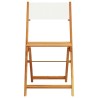 Ensemble à manger de jardin 5 pcs blanc crème tissu bois massif 