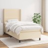 Sommier à lattes de lit avec matelas Crème 100x200 cm Tissu 