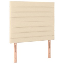 Sommier à lattes de lit avec matelas Crème 100x200 cm Tissu 