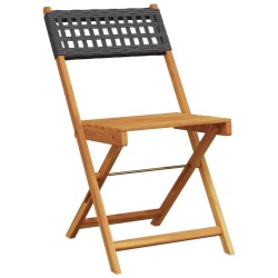 Ensemble à manger de jardin 5 pcs résine tressée et bois massif 