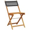 Ensemble à manger de jardin 5 pcs résine tressée et bois massif 