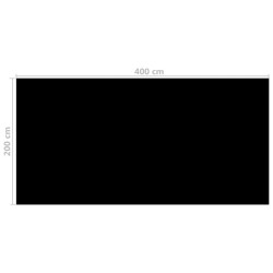 Couverture de piscine Noir 400 x 200 cm PE 