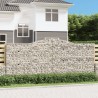 Paniers à gabions arqués 2 pcs 400x30x160/180 cm Fer galvanisé 