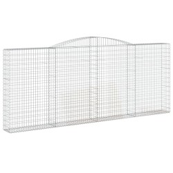 Paniers à gabions arqués 2 pcs 400x30x160/180 cm Fer galvanisé 