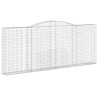 Paniers à gabions arqués 2 pcs 400x30x160/180 cm Fer galvanisé 