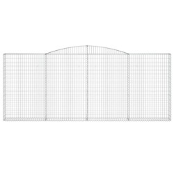Paniers à gabions arqués 2 pcs 400x30x160/180 cm Fer galvanisé 