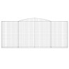 Paniers à gabions arqués 2 pcs 400x30x160/180 cm Fer galvanisé 