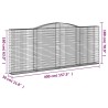 Paniers à gabions arqués 2 pcs 400x30x160/180 cm Fer galvanisé 