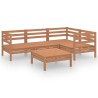 Salon de jardin 5 pcs Bois de pin massif Marron miel 