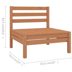 Salon de jardin 5 pcs Bois de pin massif Marron miel 