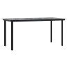Ensemble à manger de jardin coussins 5 pcs noir et gris 