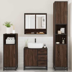 Ensemble de meubles de salle de bain 4 pcs chêne marron 